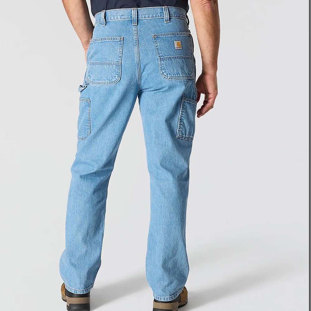 Carhartt Men's Light Blue Denim Loose Fit Carpenter Jeans